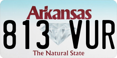AR license plate 813VUR