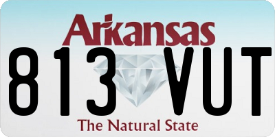 AR license plate 813VUT