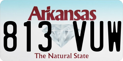 AR license plate 813VUW
