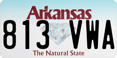 AR license plate 813VWA