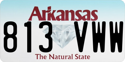 AR license plate 813VWW