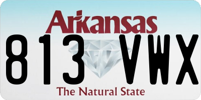 AR license plate 813VWX