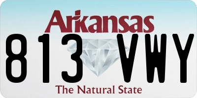 AR license plate 813VWY