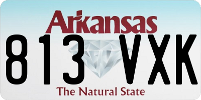 AR license plate 813VXK