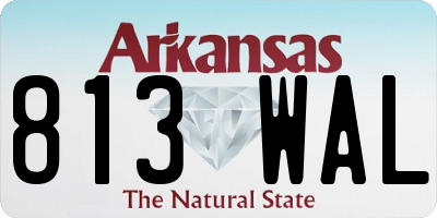 AR license plate 813WAL
