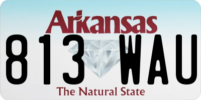 AR license plate 813WAU