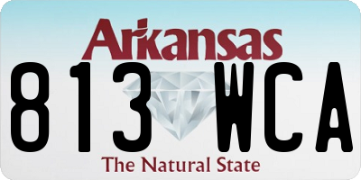 AR license plate 813WCA