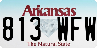 AR license plate 813WFW