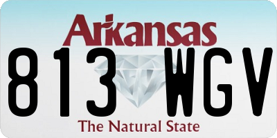AR license plate 813WGV