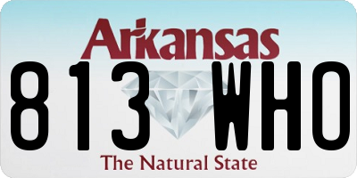 AR license plate 813WHO