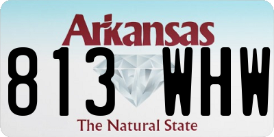 AR license plate 813WHW