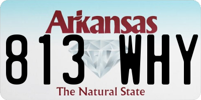 AR license plate 813WHY