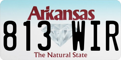 AR license plate 813WIR