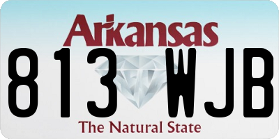 AR license plate 813WJB