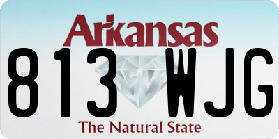 AR license plate 813WJG