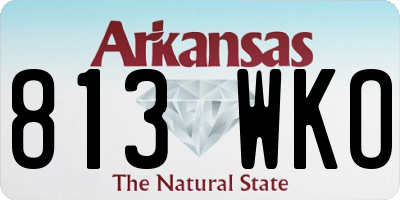 AR license plate 813WKO
