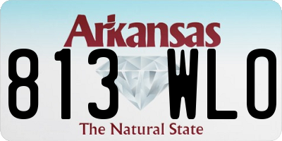 AR license plate 813WLO