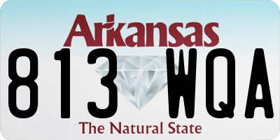 AR license plate 813WQA