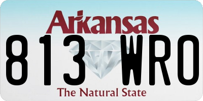 AR license plate 813WRO