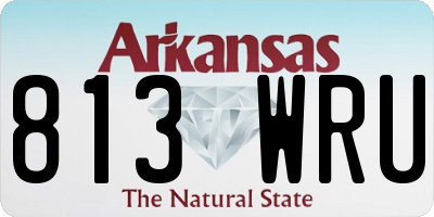 AR license plate 813WRU