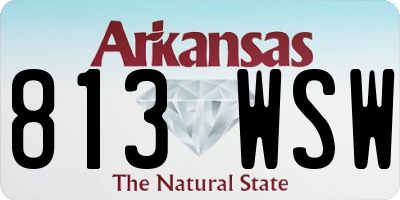 AR license plate 813WSW