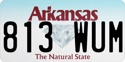 AR license plate 813WUM
