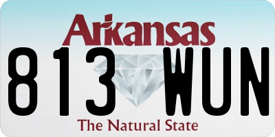AR license plate 813WUN