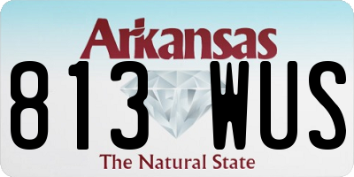 AR license plate 813WUS