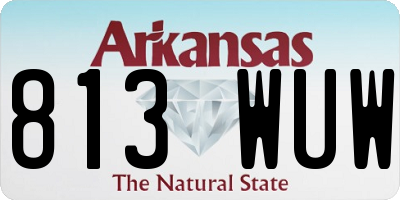 AR license plate 813WUW