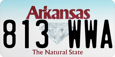 AR license plate 813WWA