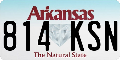 AR license plate 814KSN