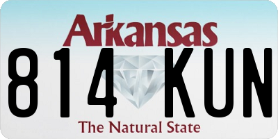 AR license plate 814KUN