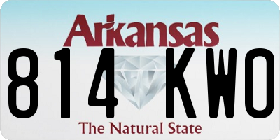 AR license plate 814KWO