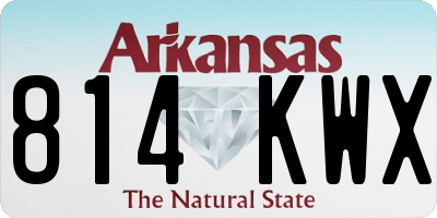 AR license plate 814KWX