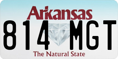 AR license plate 814MGT