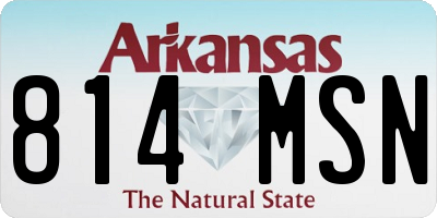 AR license plate 814MSN