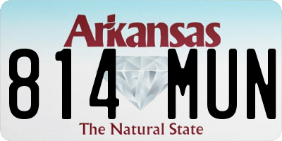AR license plate 814MUN