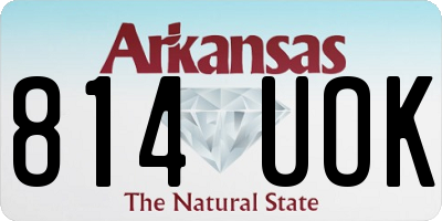 AR license plate 814UOK