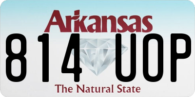 AR license plate 814UOP