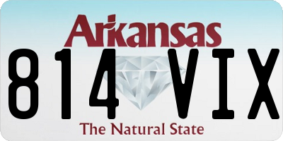 AR license plate 814VIX