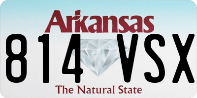 AR license plate 814VSX