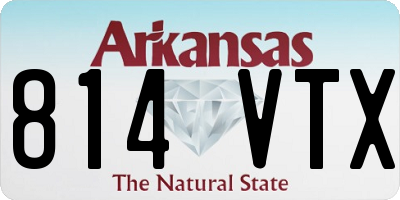 AR license plate 814VTX