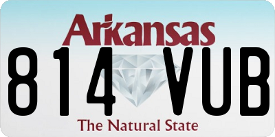 AR license plate 814VUB
