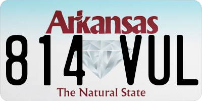 AR license plate 814VUL