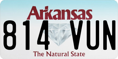 AR license plate 814VUN