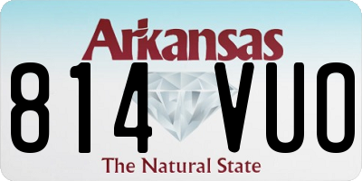 AR license plate 814VUO