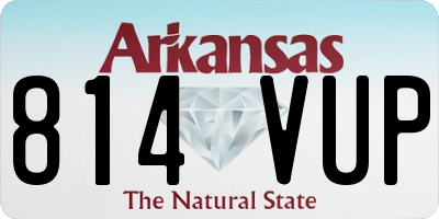 AR license plate 814VUP