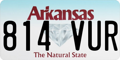 AR license plate 814VUR