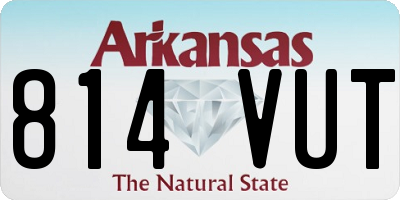 AR license plate 814VUT