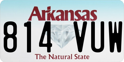 AR license plate 814VUW